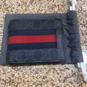 Gucci mens Web bifold wallet